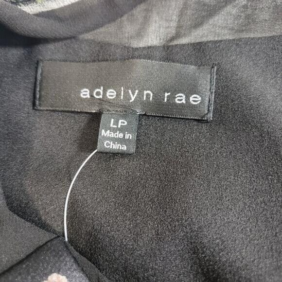 Anthropologie Adelyn Rae Rosanna Pink on Black Floral‎ print jumpsuit size L NEW - Picture 7 of 16